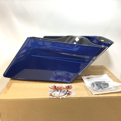 NEW Genuine Harley 2014up Superior Blue Stretched CVO Saddlebags 90201088DWM