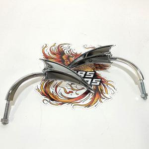 Arlen Ness Micro Triangle Scoop Chrome Harley Bobber Chopper Mirrors 13-060