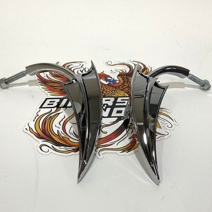 Arlen Ness Micro Triangle Scoop Chrome Harley Bobber Chopper Mirrors 13-060