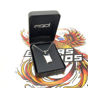 NEW Harley Modern Edge Rectangle Pendant 22" Necklace Sterling Silver HDN0505