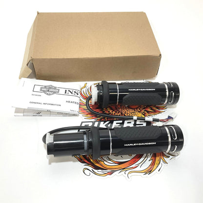 NEW Genuine Harley 2023.5up Adversary Heated Hand Grips Black / Silver 56100619