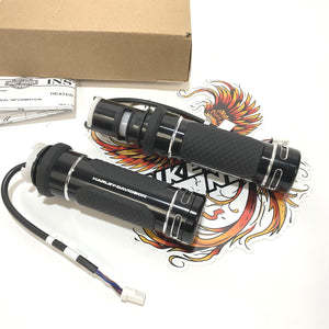 NEW Genuine Harley 2023.5up Adversary Heated Hand Grips Black / Silver 56100619