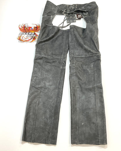 NEW Derringer Womans Size Large Premium Lambskin Leather Chaps Gray 7174.GY-L