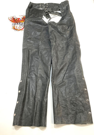 NEW Derringer Womans Size XL Premium Lambskin Leather Chaps Gray 7174.GY-XL