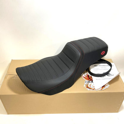 NEW Genuine Harley 23.5up Touring Switchback Seat Red Stitch 52000756
