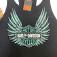 NEW Women 1X Blue Brushed Wings Scoop Neck Harley-Davidson Tank Top HT4851BLK-1X