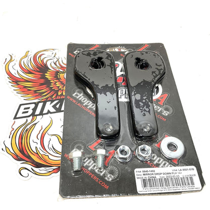 La Choppers 2014-2022 Touring Black Mirror Drop Down Brackets LA-9001-01B