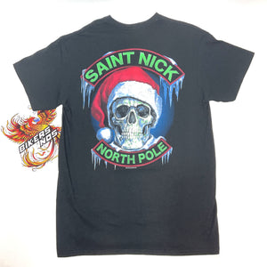 NEW Harley Mens Size Medium Saint Nick Short Sleeve Shirt Black GMD1329-MD