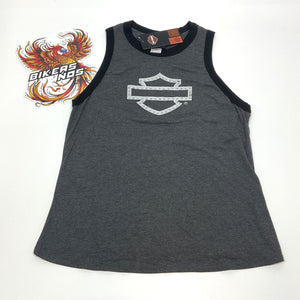 NEW Women 2X B&S Studded Charcoal Tank Harley-Davidson Shirt HT4926CGY-2X
