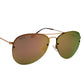 Epoch Women Aviators Style Rose Gold Rimless Frame Rose Gold Mirror Lens EE6421