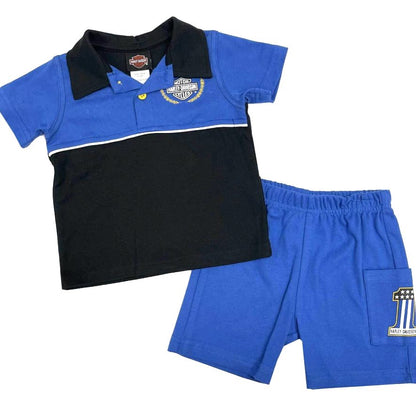 NEW Harley-Davidson 4/5T Boy Toddler Race Knit Shirt & Short Set 2071403