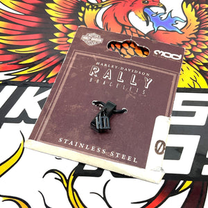NEW Genuine Harley Jewelry Black Dangle HD Rally Charm Bracelet HSC0144
