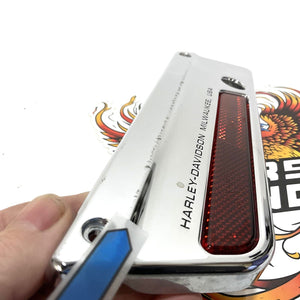 Genuine Harley 1993-2013 Left Chrome Saddlebag Face Hinge Lock Plate 90603-93A