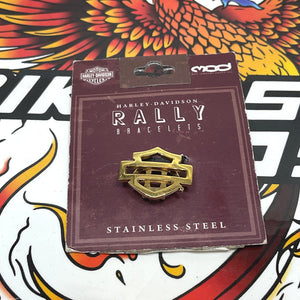 NEW Genuine Harley Jewelry Gold B&S Rally Charm Bracelet HSC0084
