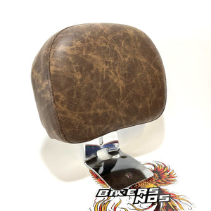 Genuine Harley Softail Deuce Passenger Backrest Upright And Brown Pad 52050-00