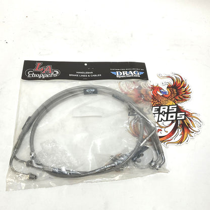 LA Choppers Road King Stainless Steel Brake Lines 15"-17" Ape Hangers LA-8006B16