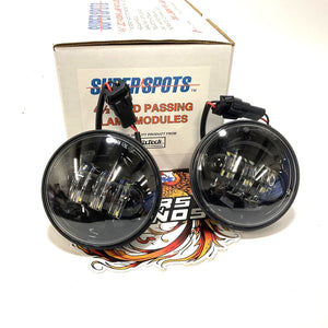 Super Spots PASSING LAMP LEDS Fog BLACK 4.5" Daymaker Harley Touring 44165