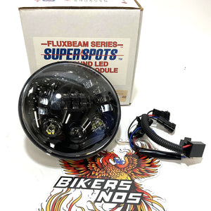 Super Spots Harley 7" Headlight LED Black 44181