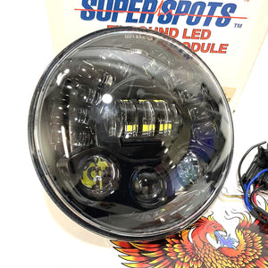 Super Spots Harley 7" Headlight LED Black 44181