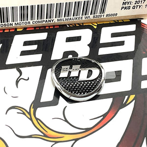 NOS Genuine Harley Chrome And Texture Curved Medallion  14100879