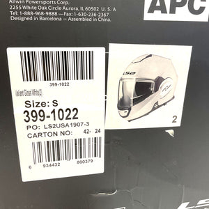 NEW LS2 Modular Small Motorcycle Helmet Valiant Gloss White 399-1022