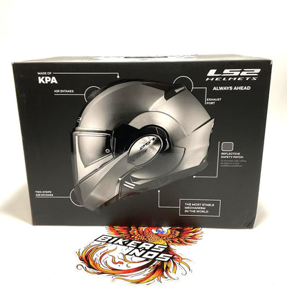 NEW LS2 Modular Small Motorcycle Helmet Valiant Gloss White 399-1022