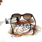 NOS Genuine Harley Women's Cat Eye Fashion Sunglasses Dark Havana HD5069S-52F
