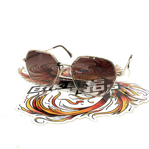 NOS Genuine Harley Womens Fashion Sunglasses Gold Frame Brown Lenses HD5057S-32F