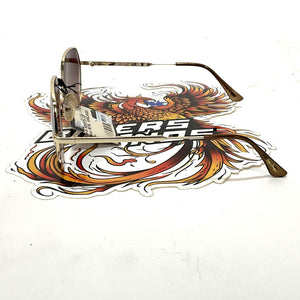 NOS Genuine Harley Womens Fashion Sunglasses Gold Frame Brown Lenses HD5057S-32F