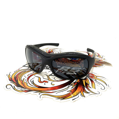 Genuine Harley Mens Journey PPZ Silver Flash Lens Sunglasses Black Frame HDJNY04