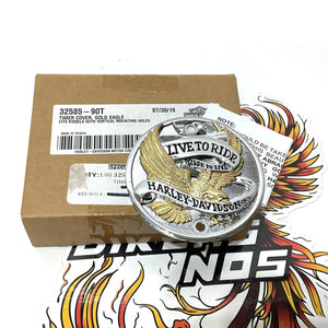 NOS Genuine Harley Live to Ride Gold Timer Cover 32585-90