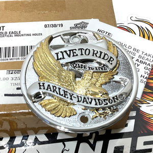 NOS Genuine Harley Live to Ride Gold Timer Cover 32585-90