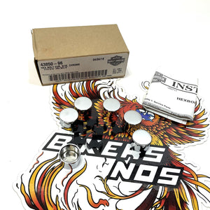 New Genuine Harley OEM Hex Bolt Cover Kit Plain Chrome 9/16 Vintage 43850-96