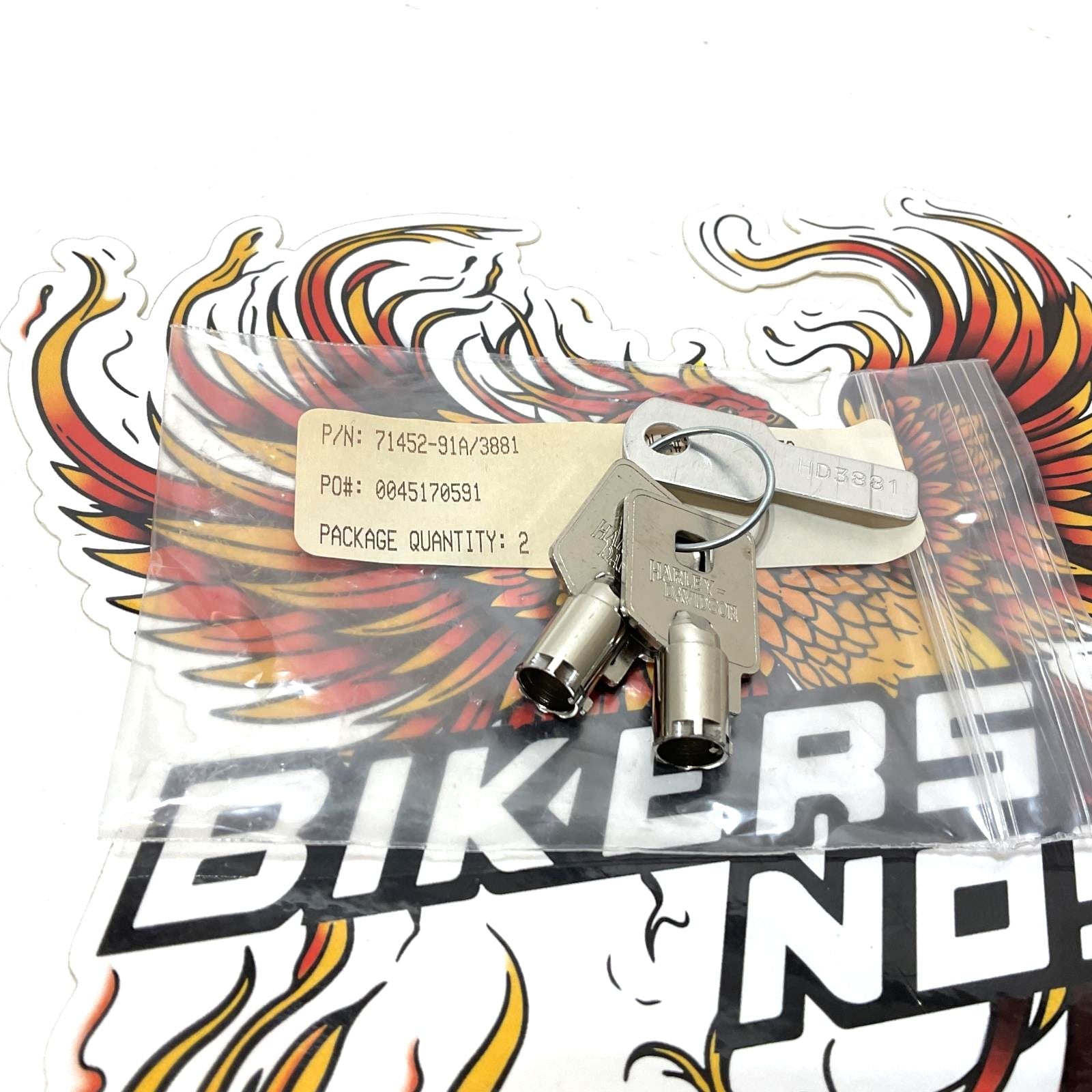 NOS Genuine Harley Davidson Barrel Key OEM CODE 3881 71452-91A