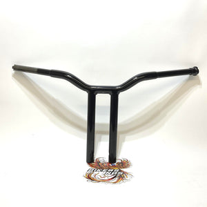 LA Choppers 14" Kage Fighter T-bar Straight Riser Handlebar Black LA-7337-14B