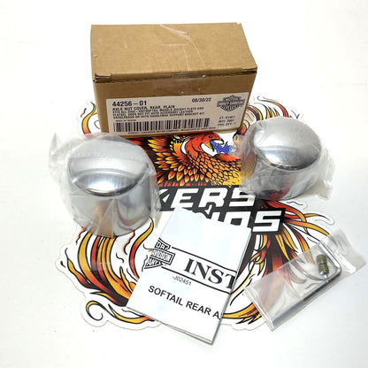 NOS Genuine Harley 2000-2007 Softail Rear Axle Nut Covers 44256-01