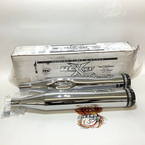 RCXhaust 4.5" Chrome Slip On Black Eclipse End Caps 2017 Up Touring RCX140C-32E