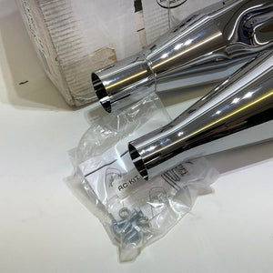RCXhaust 4.5" Chrome Slip On Black Eclipse End Caps 2017 Up Touring RCX140C-32E