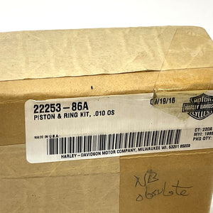 NOS OEM Genuine Harley PISTON & RINGS Kit .010 OVER 1986-2003 XLH883 22253-86