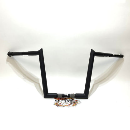 Wild1 Harley 12" APE 1.25" Chubby Black Hooked 1" Clamp Handlebar WO582B
