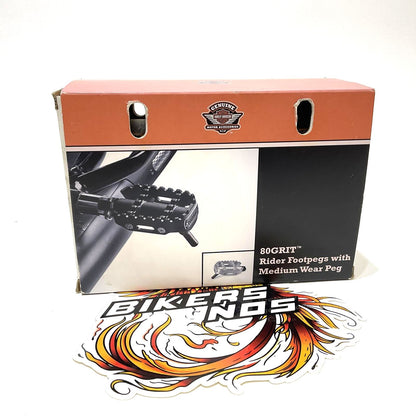 NOS Genuine Harley 2009 Up XL XG 80GRIT Rider Footpegs with Wear Peg 50501385
