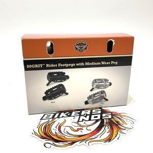 NOS Genuine Harley 2009 Up XL XG 80GRIT Rider Footpegs with Wear Peg 50501385