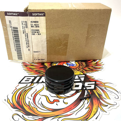NOS Genuine Harley 2018 Up Softail Steering Stem Bolt Cover Gloss Black 45700050