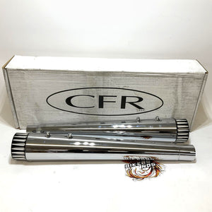 Cary Faas Chrome Contract Cut Tip 2017 up Harley M8 Touring Mufflers FLH014-CA