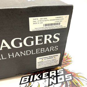 Fat Baggers Inc 1-1/2" EZ Install 12" Ape Handlebar Pointed Top Chrome 805012