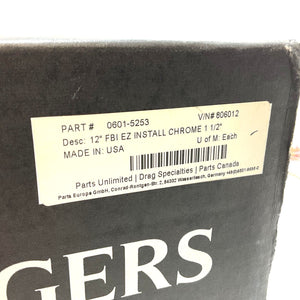 Fat Baggers Inc 1-1/2" Ape Handlebar EZ Install Pointed Top 12" Chrome 806012