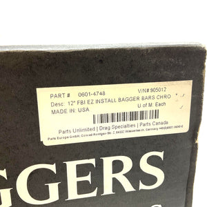 Fat Bagger Inc 1-1/4" 12" Ape Handlebar EZ Install Pointed Top 12" Chrome 905012