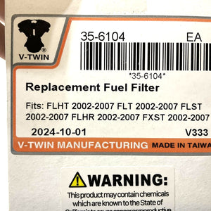 V-Twin 2001-2007 Harley Replacement Fuel Filter 61001-01 35-6104
