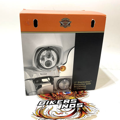 NOS Genuine Harley 7" in Daymaker Projector LED Headlamp Chrome Finish 67700265