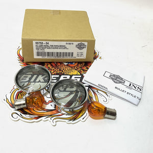 New Genuine Harley Multi-Fit Rear Turn Signal Smoke Trim Ring Bullet 69753-04
